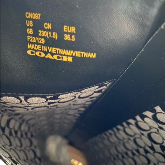 NEW Coach Black Leather Tall Lug Sole Riding Boots • Size 6B / 36.5 - Picture 9 of 12